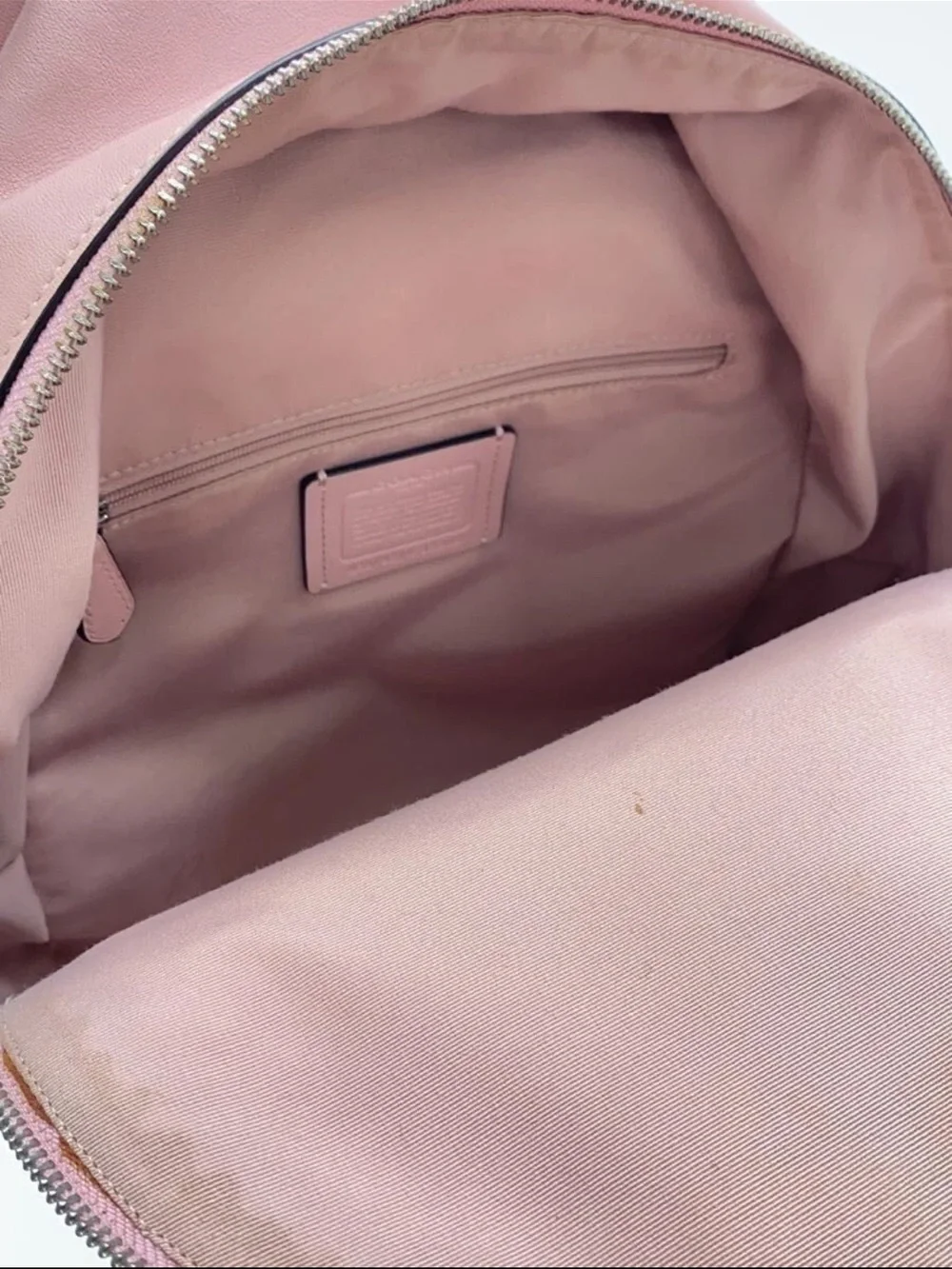 Coach Beige Signature Canvas & Pink Leather Mini Backpack